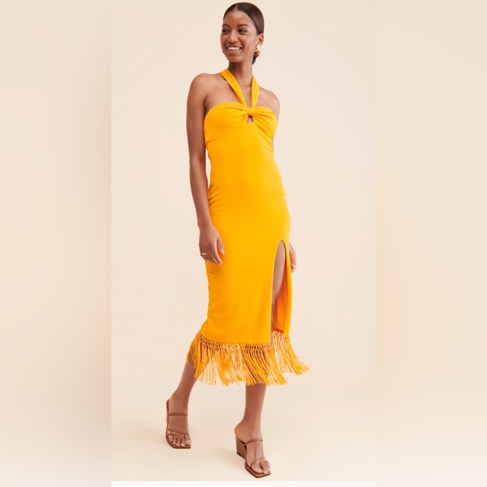 Saylor Jynx Fringe Midi Dress